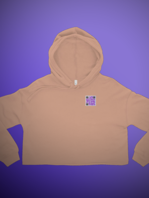 Sweat à Capuche Crop-Top - QRCode imprimé face