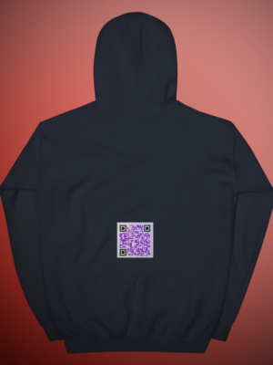 Sweat à capuche - QRCode imprimé bas/dos