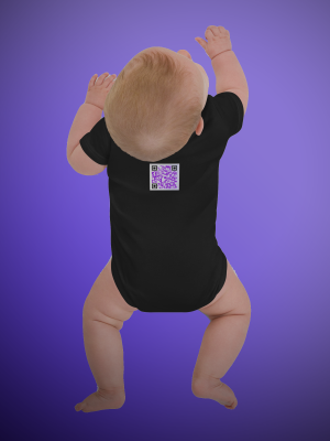 Body en coton bio bébé - QRCode imprimé dos